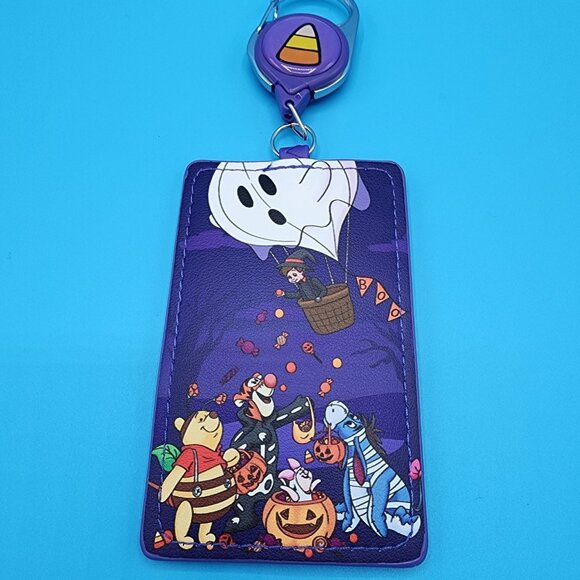 Loungefly Winnie the Pooh Trick or Treat Halloween Retractable Lanyard ID Holder - Picture 1 of 12